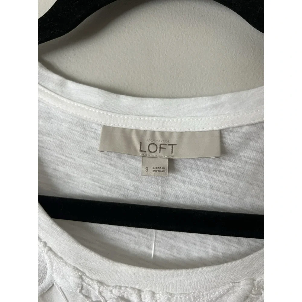 LOFT Womens White Floral Lace Tank Top Size Small Crochet Classic NWT Resort
